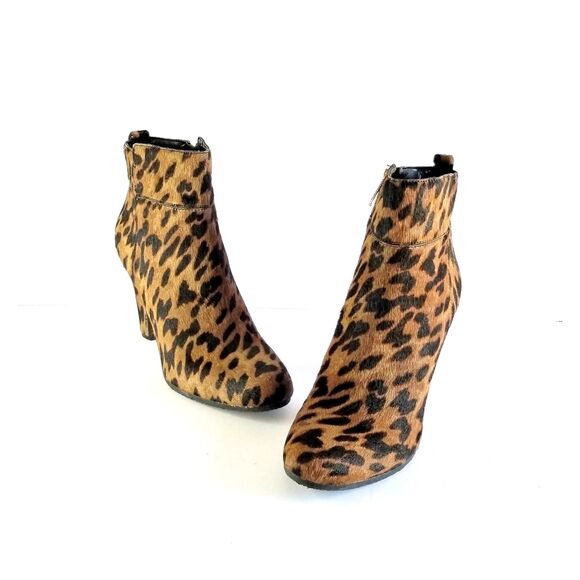 Sam Edelman Shoes - SAM EDELMAN Sianna Leopard Calf Hair Booties Sz 8.5 Heeled Ankle Boots